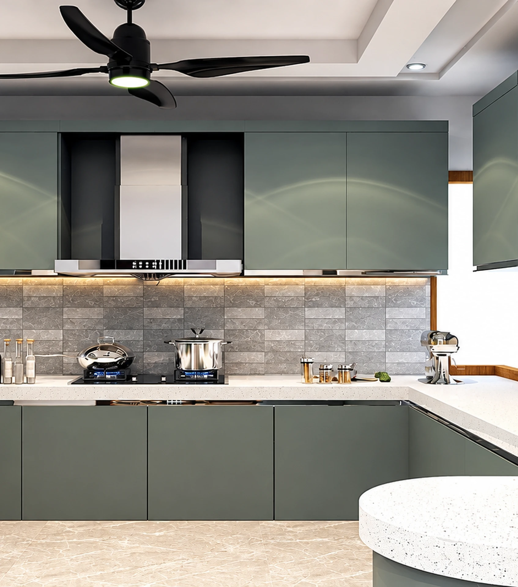 Modular kitchen with appliances at Noble Willasa