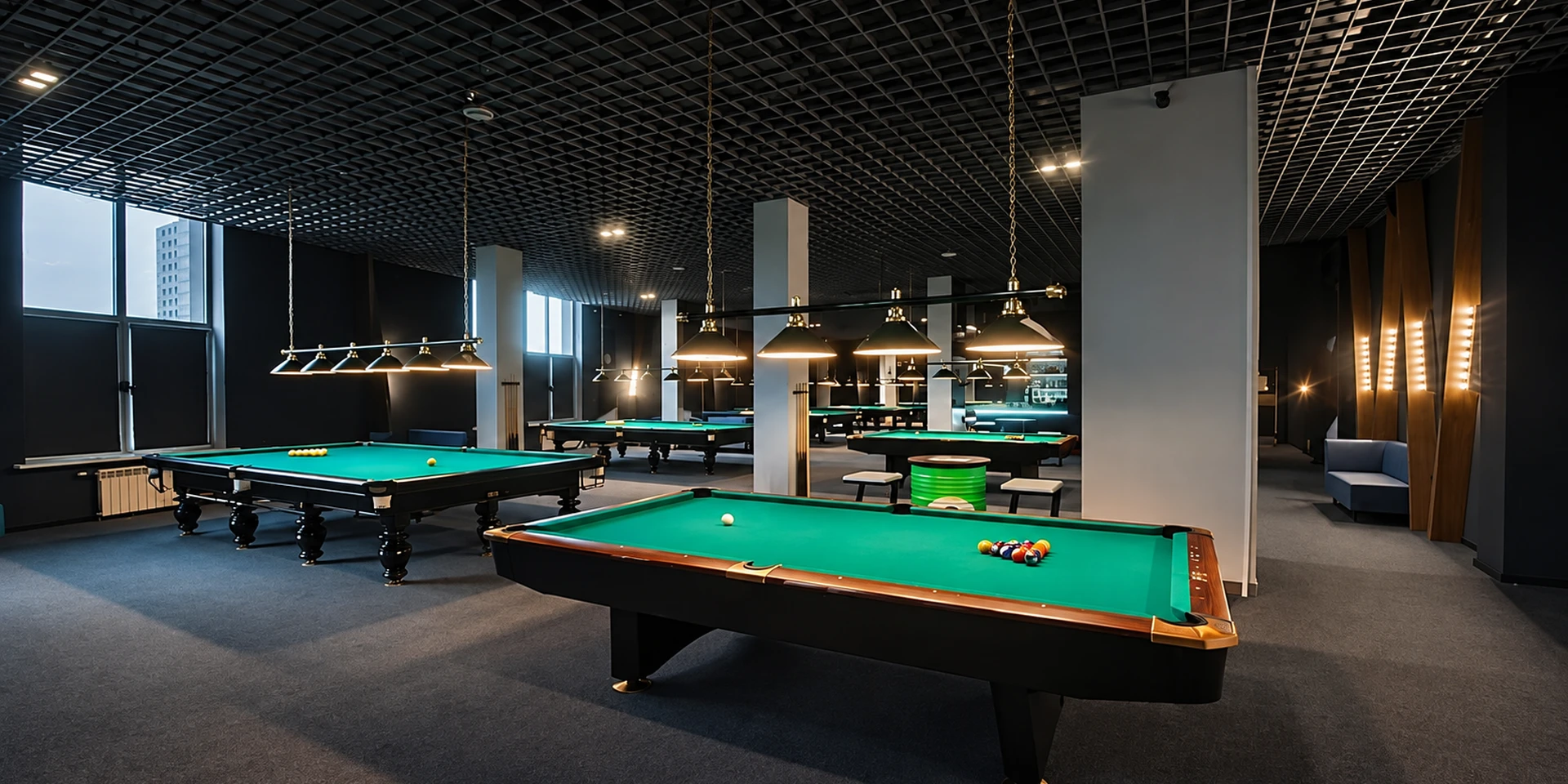 Indoor billiards room in the Noble Willasa club amenities