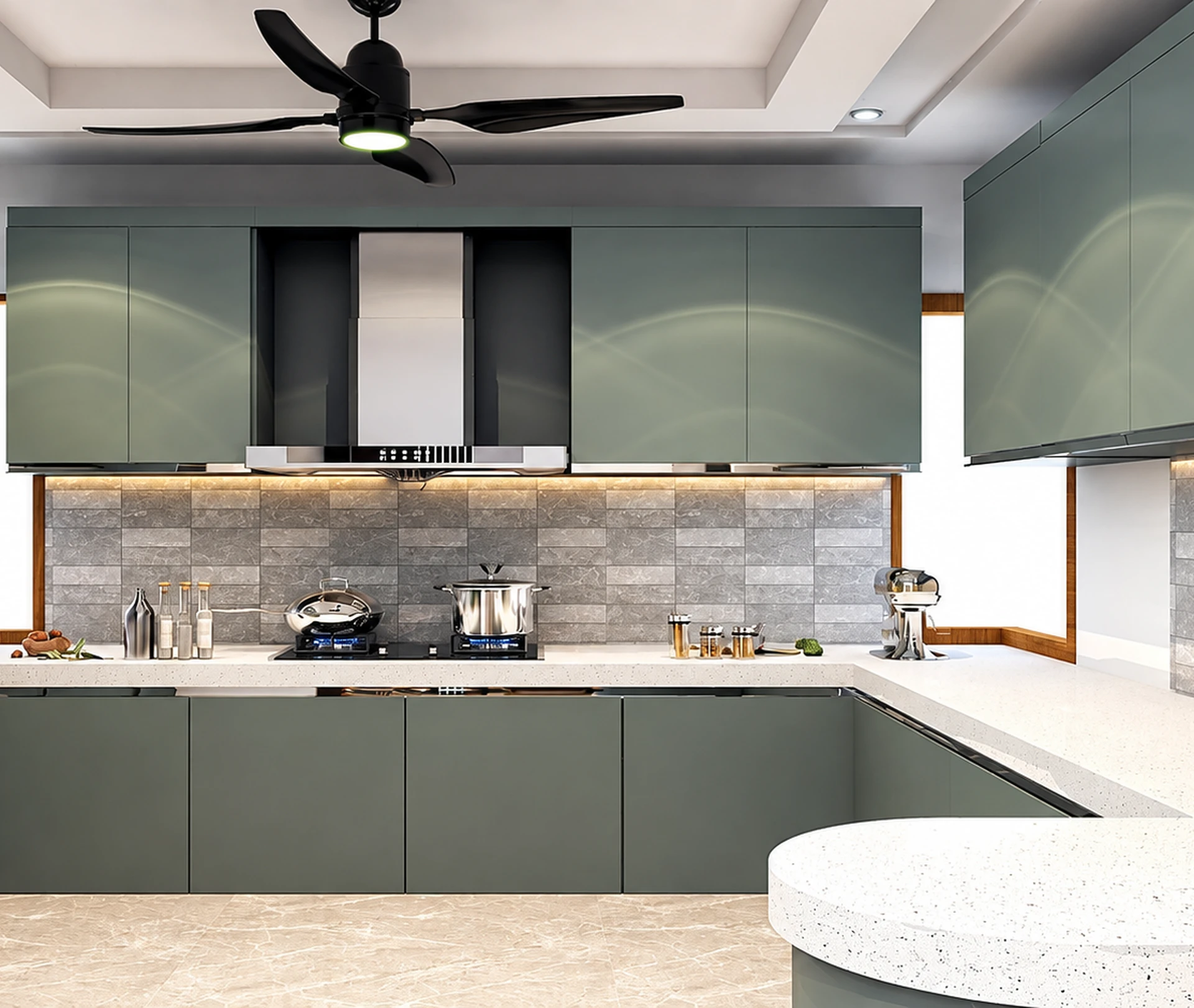 Modular kitchen with appliances in a Noble Willasa home