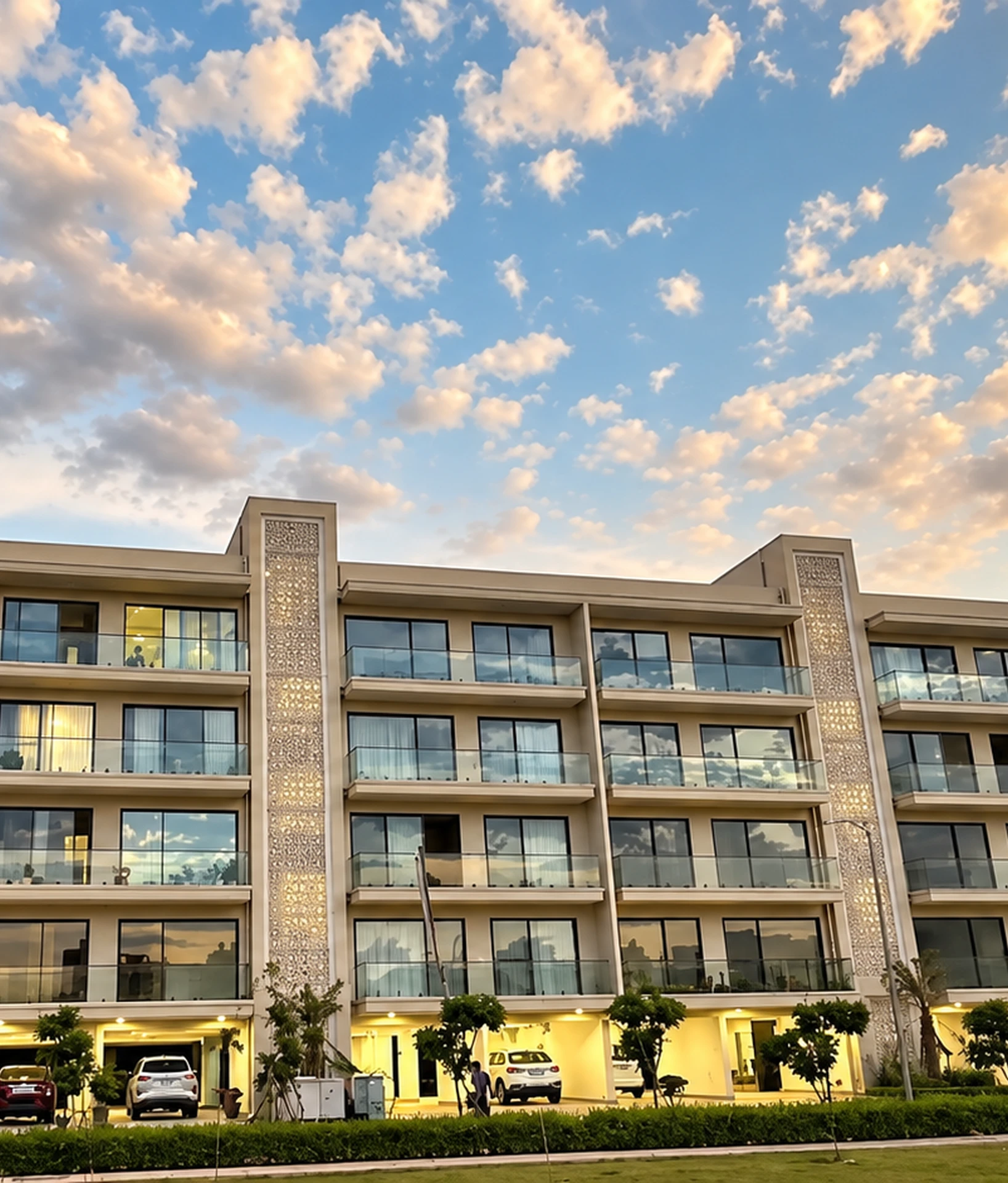 Image of garden-facing Stilt + 4 low-rise homes at Noble Willasa